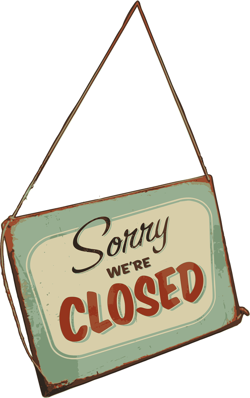 We are closed - Schild